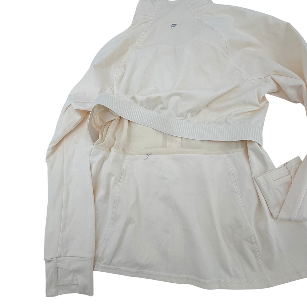 NWT Fabletics Trinity Performance Jacket Cream Full Zip Athleisure Size XL - Picture 7 of 9